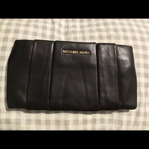 Michael Kors Pleated Clutch Bag Black
